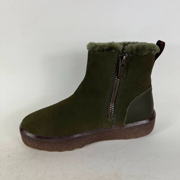 Cougar Broom Winter Ankle Boot Women's 7 Olive Green Suede Pull On Side Zip - Picture 6 of 11